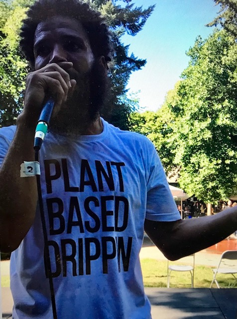 VegOut vegan fesitval Portland Grey Plant Based Drippin rap artist