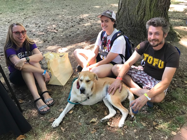 VegOut vegan fesitval Portland volunteers dog