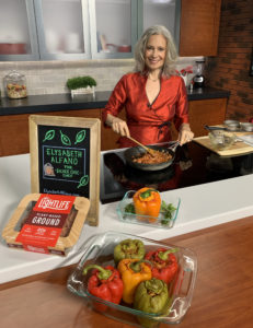 Elysabeth Alfano cooking up stuffed peppers on WGN-TV!