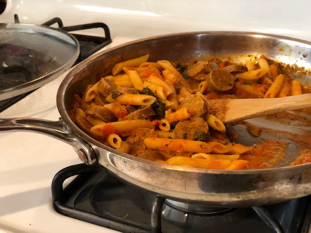 vegan sausage pasta lunchbreaklive