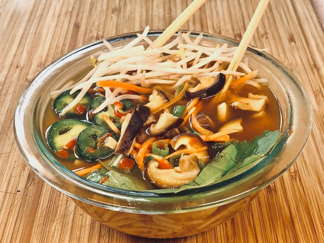 vegan tofu pho soup