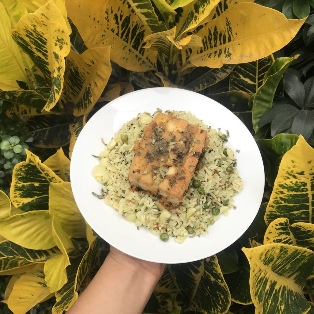 tofish and cilantro rice