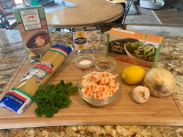 vegan shrimp scampi pasta ingredients