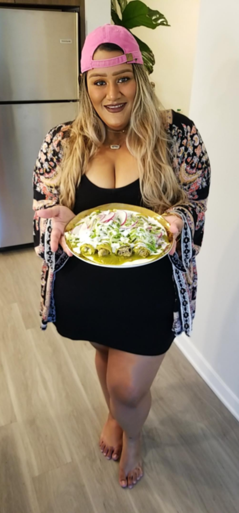 Sahar Belle and vegan enchiladas