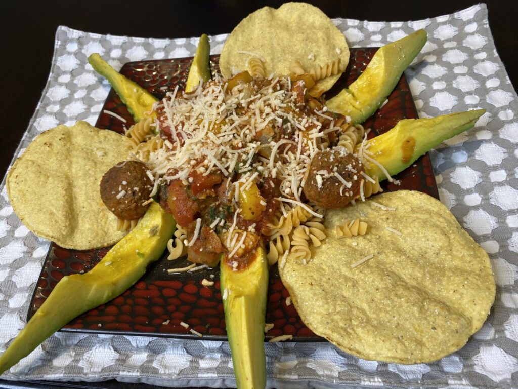 vegan meatballs and pasta