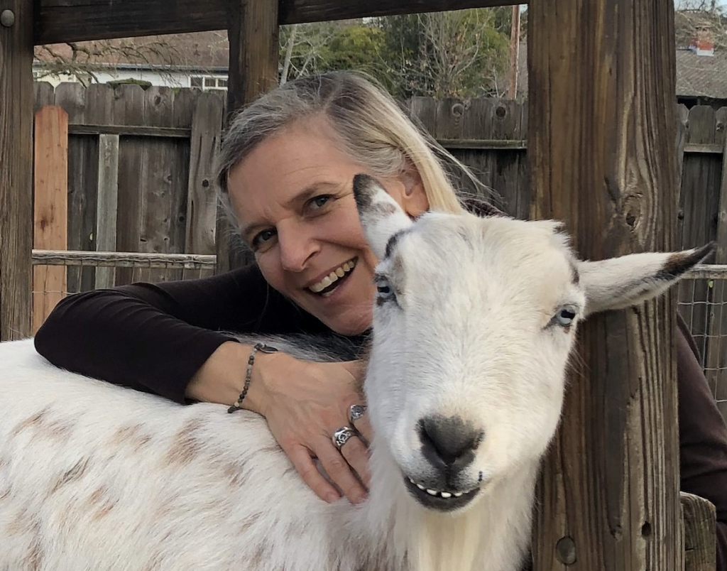Animal activist and goat