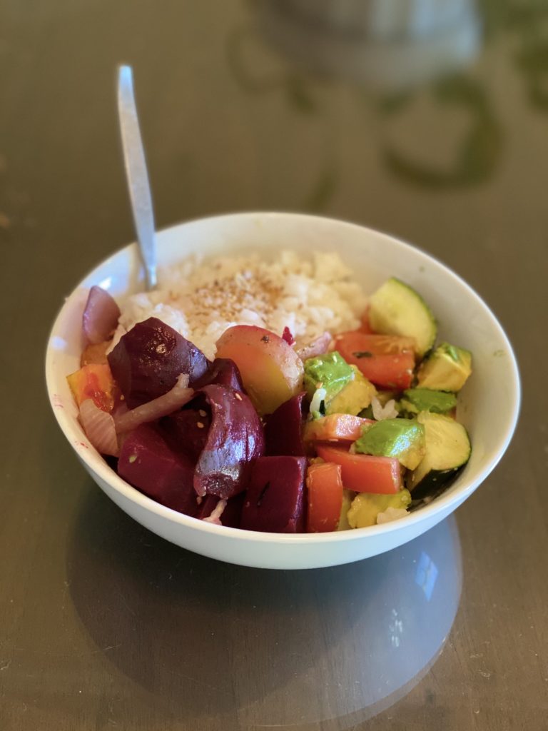 vegan bowl with beets