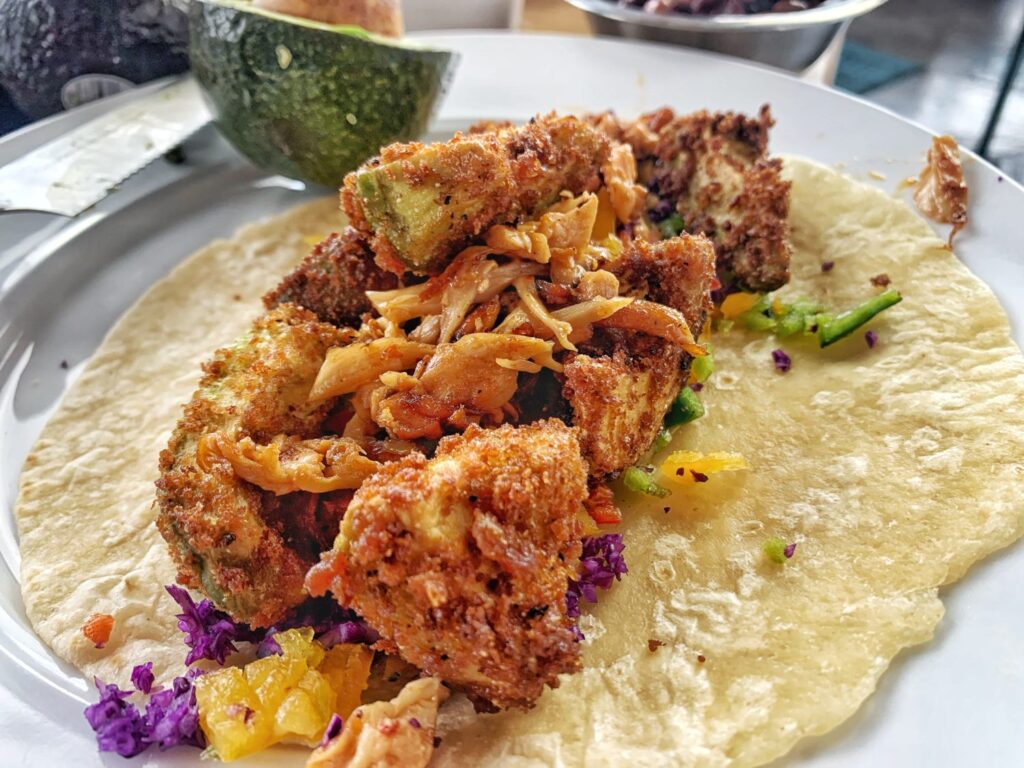 fried avocado tacos