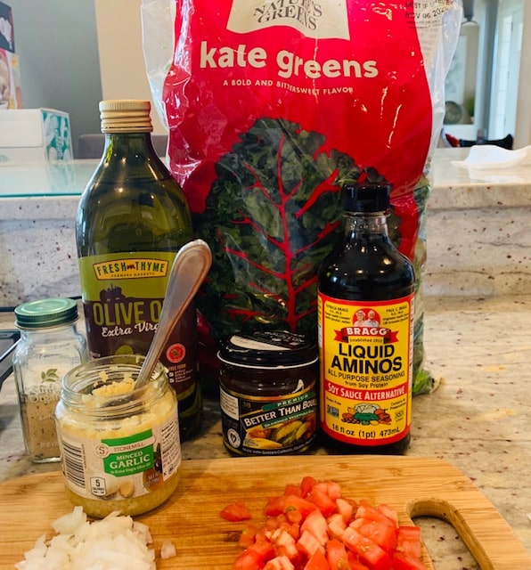 Ingredients for the side of greens
