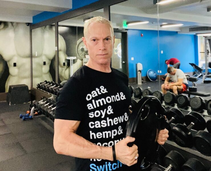Rick Scott in the gym building strong bones.