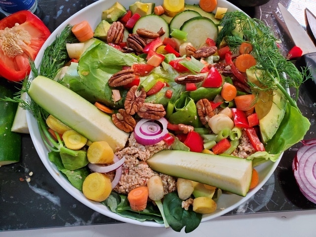 vegan pate on salad