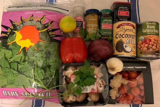 Ingredients for coconut curry