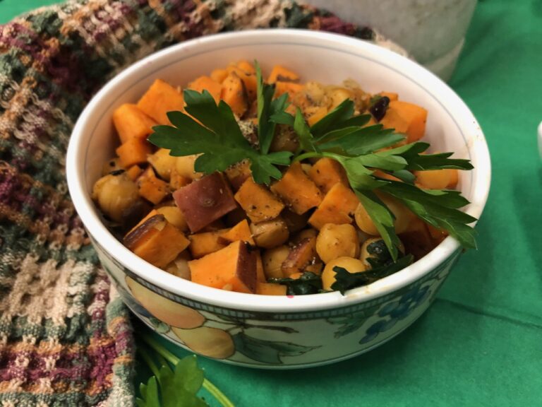 sweet potatoes and chickpeas