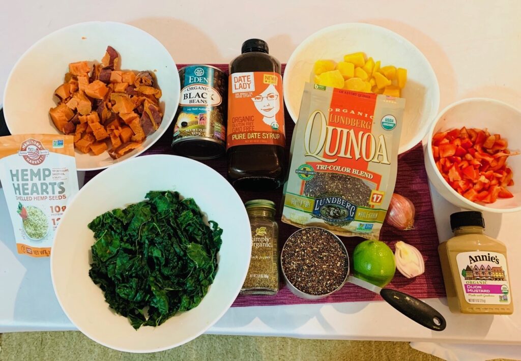21 day vegan kickstart kale and grain bowl ingredients