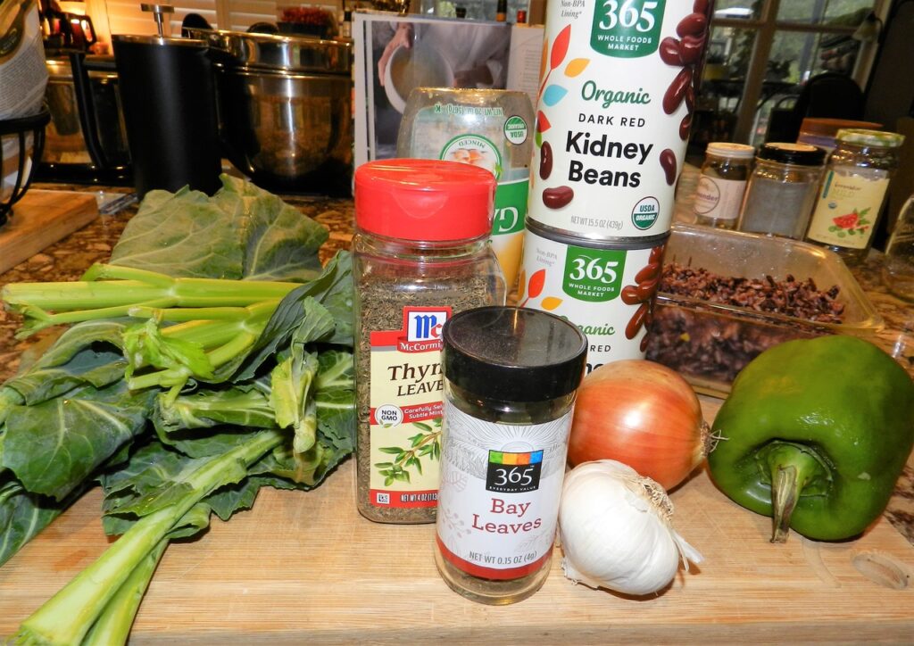 Red beans and rice ingredients