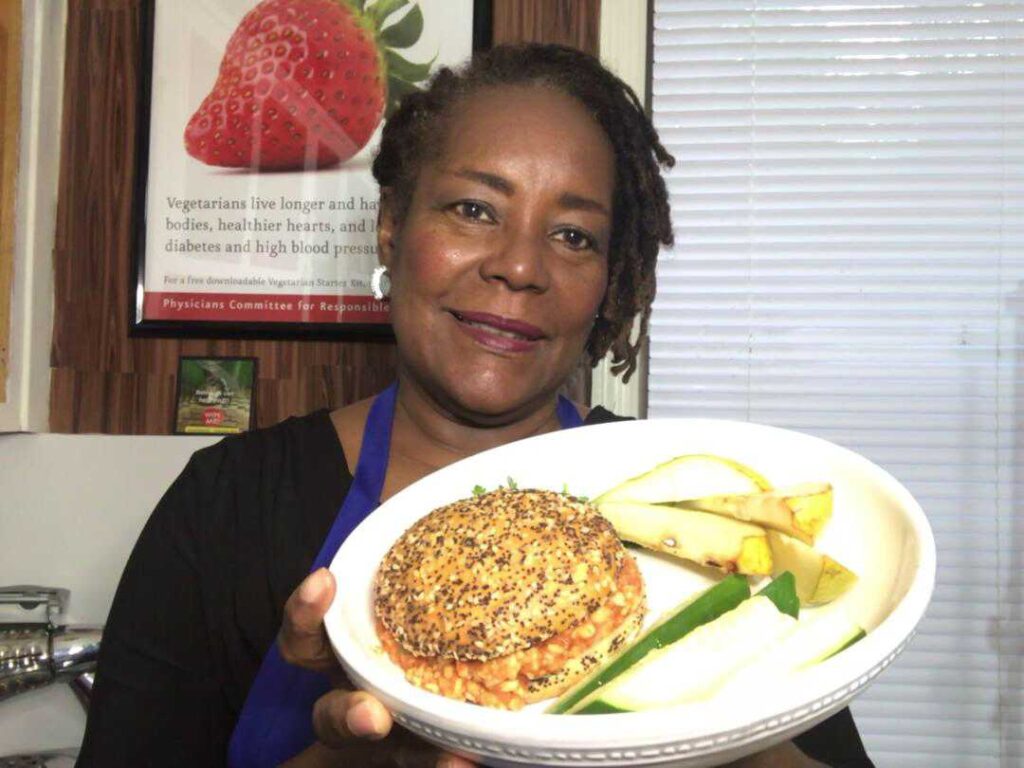  Chernice Benjamin showing off her two recipes