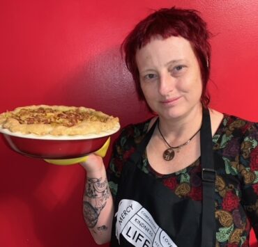 Kelly and her vegan Quiche