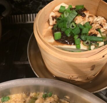 Silken Tofu with garlic black beans. Asian recipes