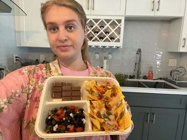 Tori and her Vegables vegan nachos