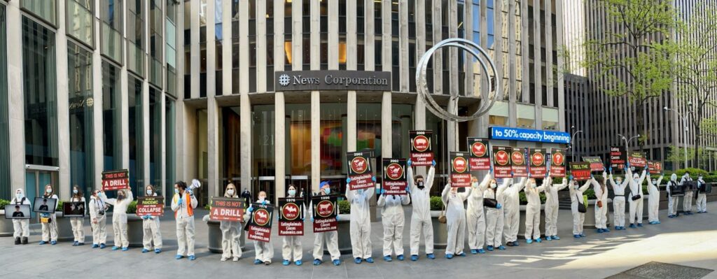 Protesters at Fox News Headquarters in Manhattan.