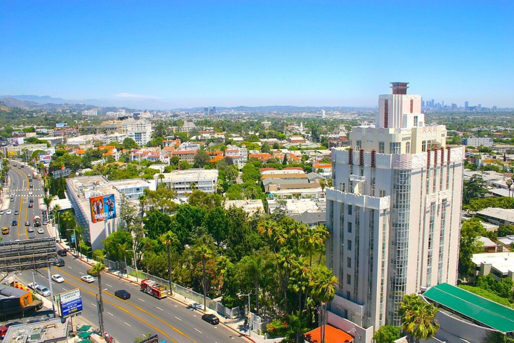 Aerial view of West Hollywood