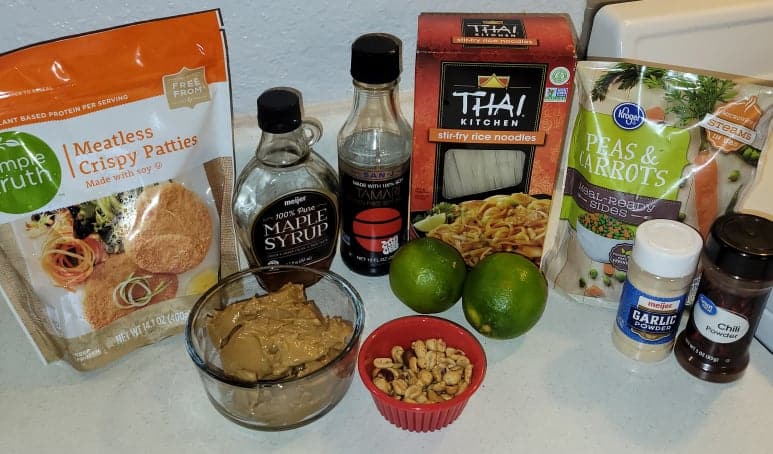 ingredients fro Thai peanut noodles