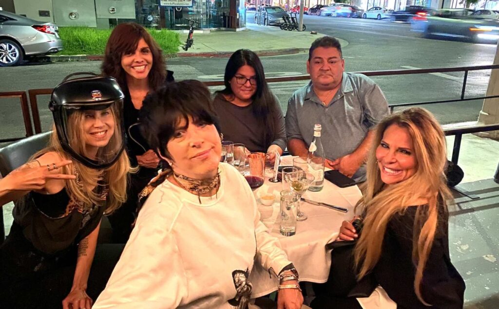 Diane Warren at dinner with slaughterhouse owner.
