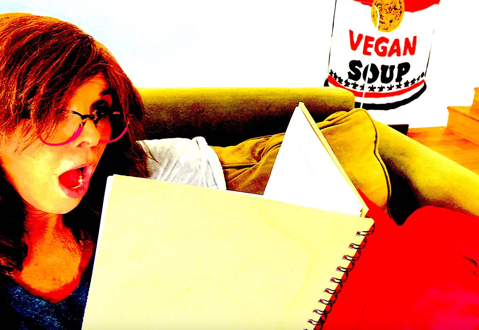 Reading vegan book
