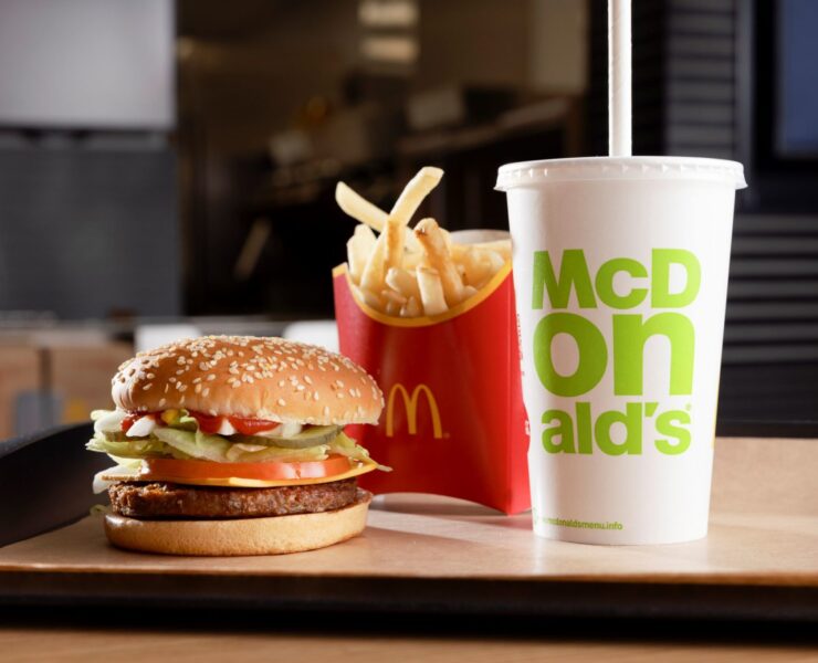 McDonald's McPlant Burger with a drink and fries