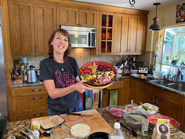 Vegan small businesses-Tracy and her rainbow cobb salad