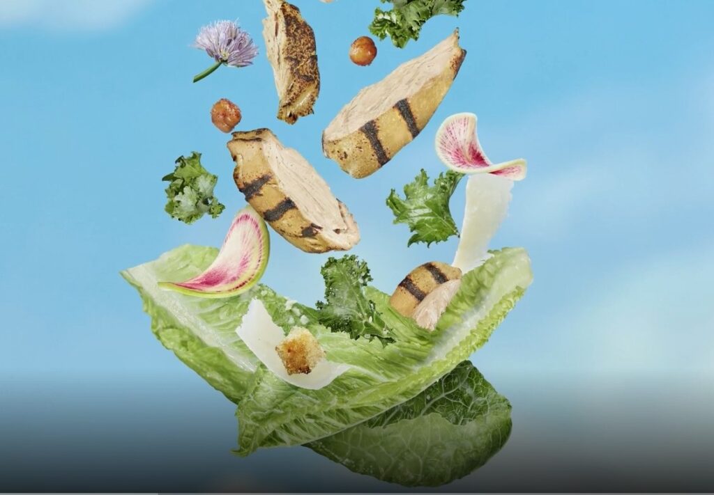 vegeteables and "meat" floating in the air. eaiting air is possible