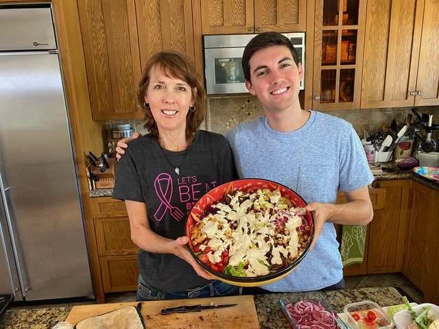 Small vegan businesses-Tracy and her son Zack.