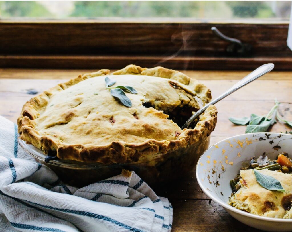 vegan lentil sage pie