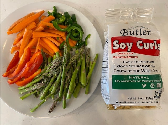 veggies and soy curl