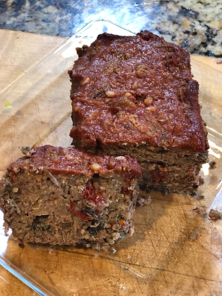 finished vegan meatloaf