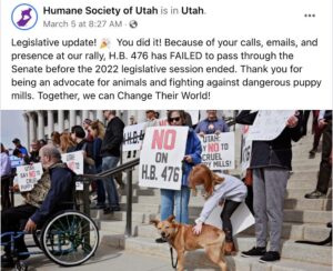 Protest by Humane Society of Utah