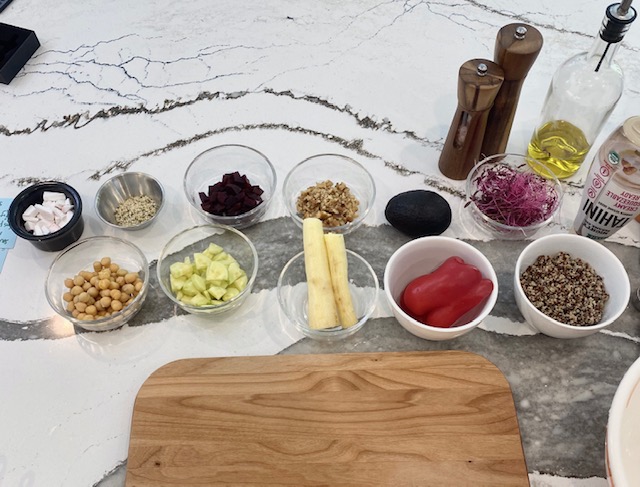 Ingredients vegan quinoa bowl