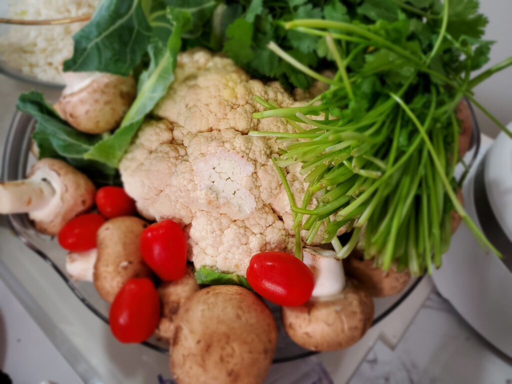 Ingredients raw cauliflower