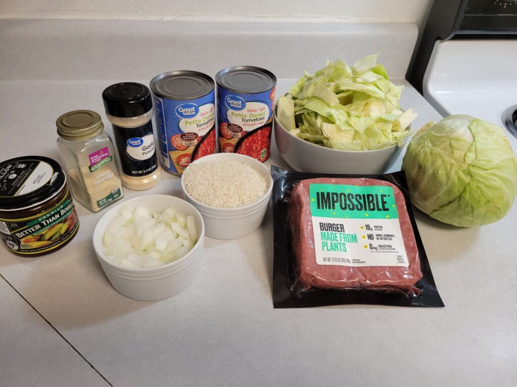 stuffed vegan cabbage unstuffed ingredients