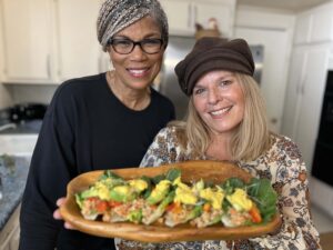 Paige, Sherri and walnut tacos