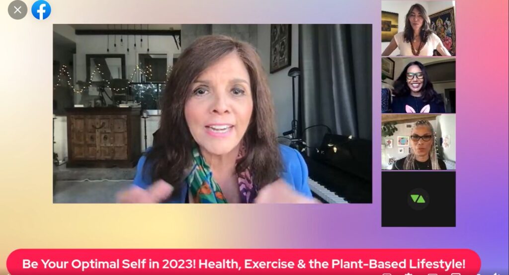 Jene Velez Mitchel talking to vegan fitness experts
