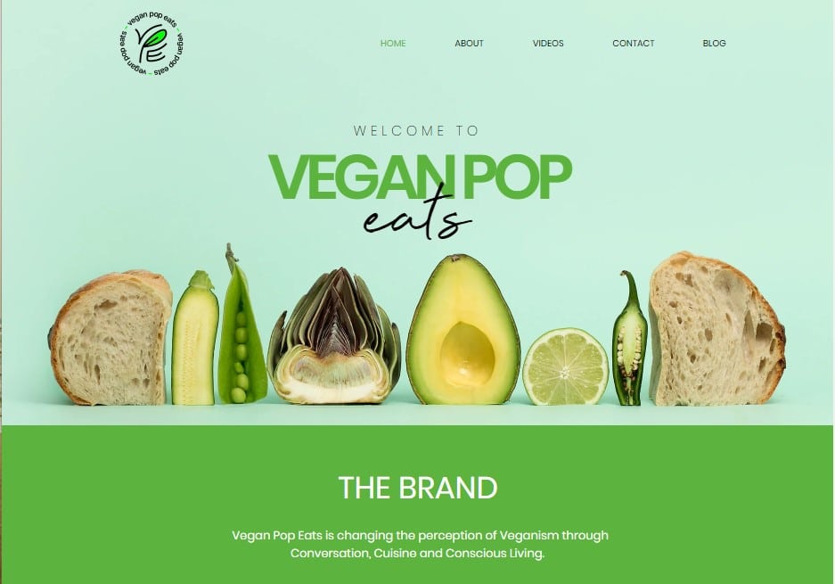 Vegan Pop Eats website