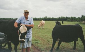 Tommy Sonnen with sanctuary cows