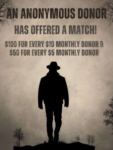 An anonymous donor has offered a match to support UnchainedTV. 