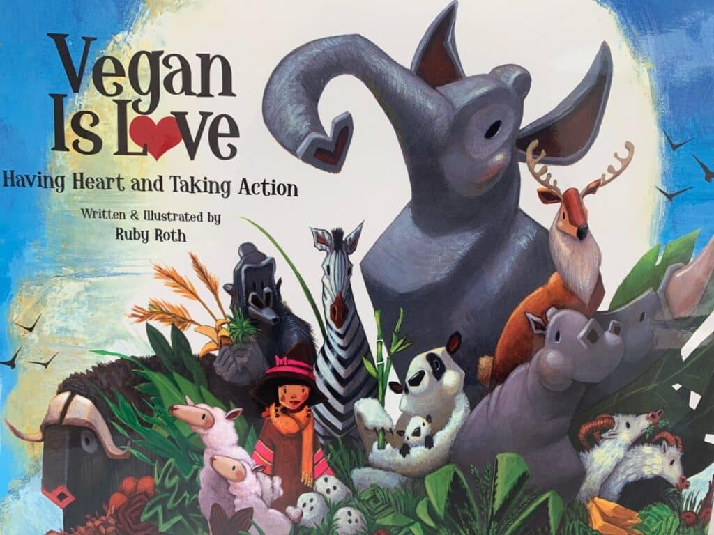 J is for children's vegetarian love book.