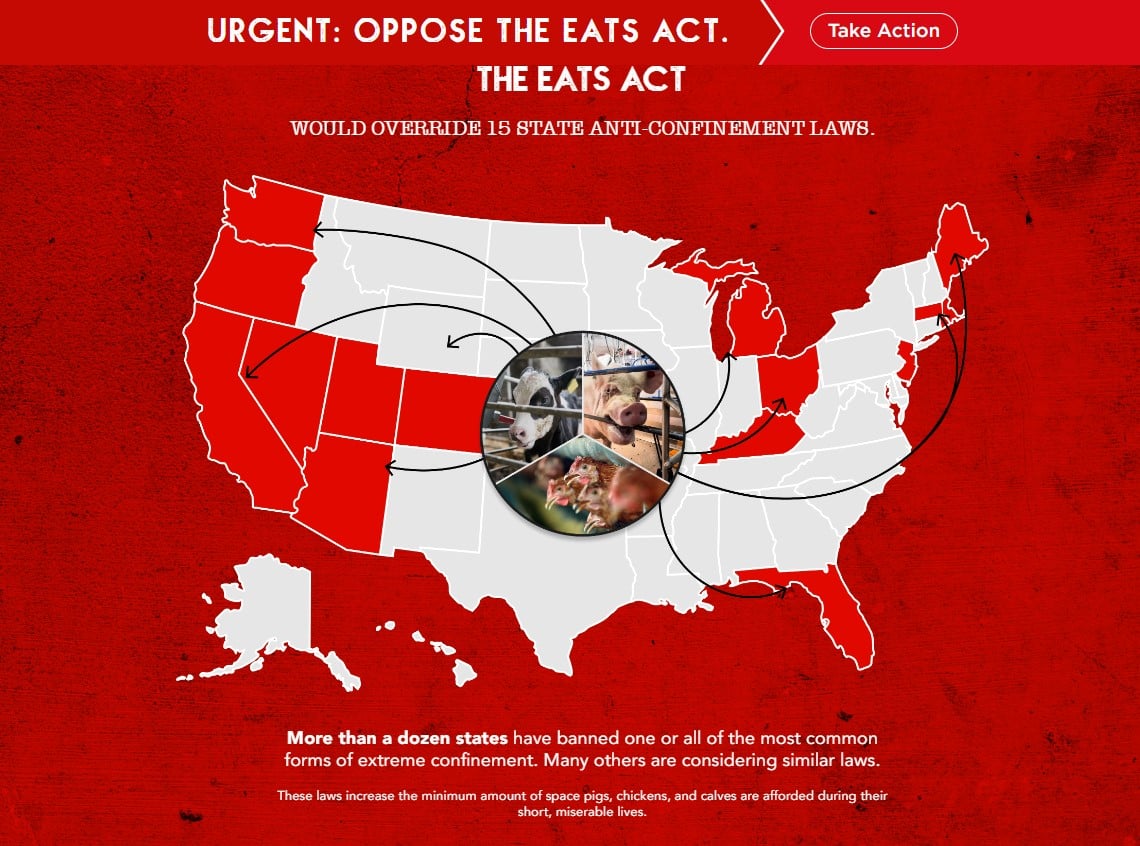 MfA website opposing the EATS Act