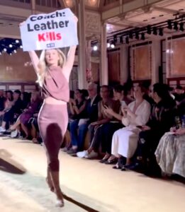 Activist Jamie Logan struts on NY Fashion Week runway.