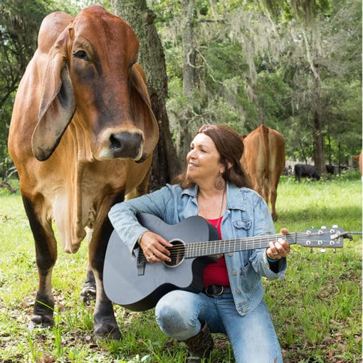 Renee with cow