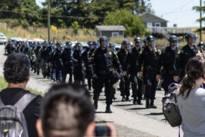 Cops in riot gear descend on animal activists in Sonoma County. 