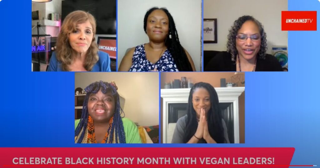 Four leading black vegan women talking to Jane Velez-Mitchell